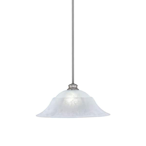 Unbranded Peabody 60-Watt 1-Light Brushed Nickel Shaded Mini Pendant Light with Glass Shade