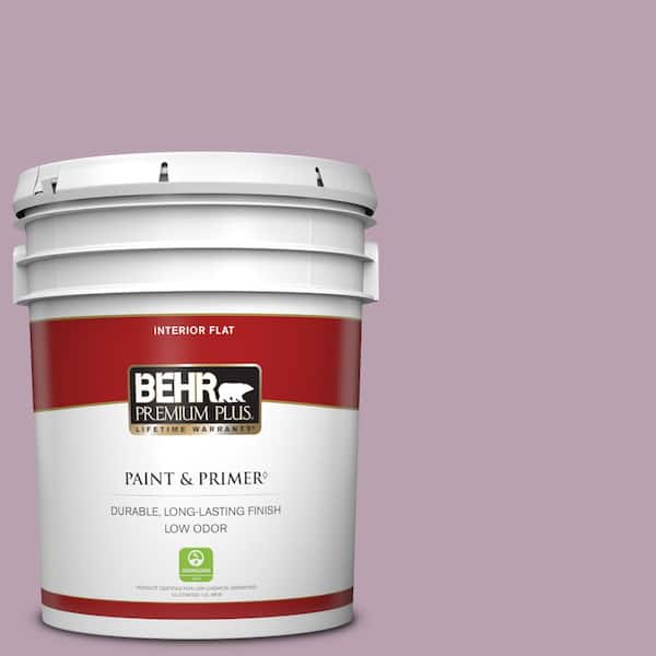 BEHR PREMIUM PLUS 5 gal. #S110-4 Highland Thistle Flat Low Odor Interior Paint & Primer