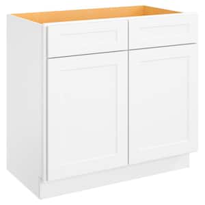36-in W X 24-in D X 34.5-in H in Shaker White Plywood Ready to Assemble Floor Sink Base Kitchen Cabinet