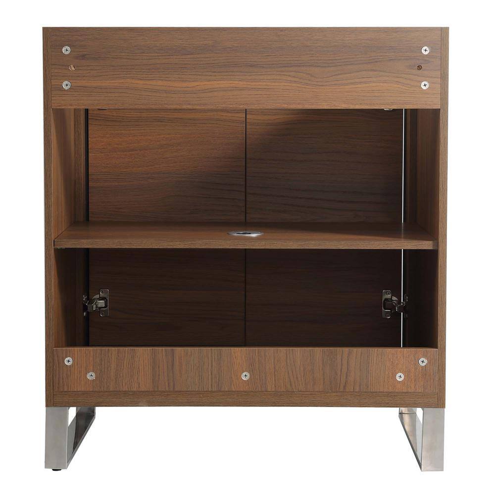Opulence 30'' Walnut Ebony Single Bathroom Vanity with Chrome Hardware