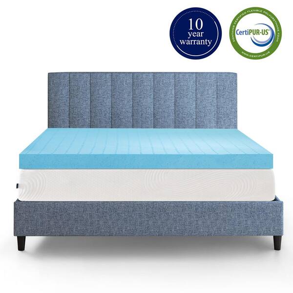 SUBRTEX Medium 4 in. King Gel Memory Foam Mattress Topper, CertiPURUS