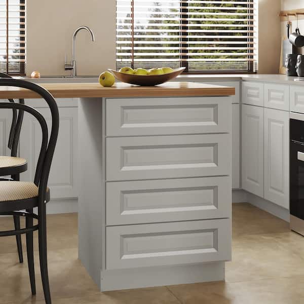Hausvita 24 in. W x 24 in. D x 34.5 in. H in Traditional Dove Plywood Ready to Assemble Kitchen Base Cabinet with 4 Drawers