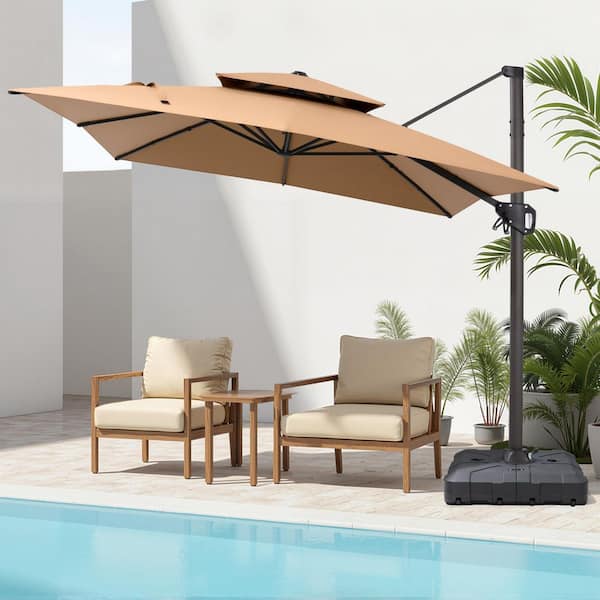 home decorators patio umbrellas SUPERJARE 15ft Large Umbrella with Base included, Double Sided Outdoor Umbrella with Solar Lights, Pool Umbrella with Fade Resistant Canopy for Deck, Porch, Yard, Balcony, Beige : Patio, Lawn A beach and camping patio umbrella with a 7ft diameter Home Decorators Collection - Cantilever