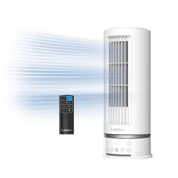 Lasko StealthBreeze 15 in. 12-Speed Oscillating Tower Fan in White