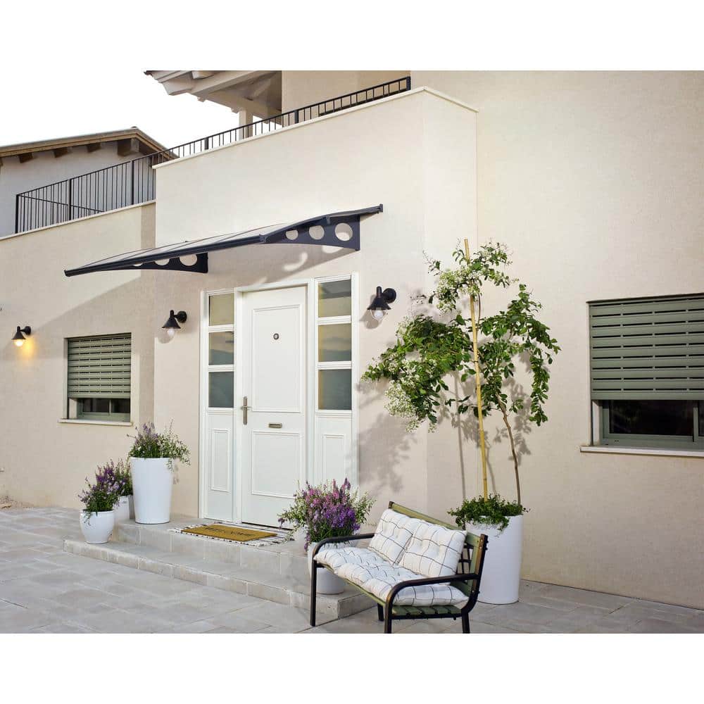 Herald 5 ft. x 22 ft. Off-White Aluminum Door and Window Awning