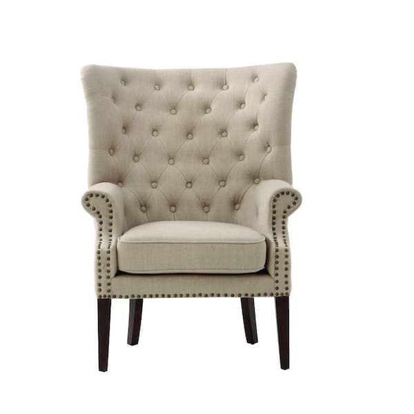 Home Decorators Collection Ernest Dark Beige Polyester Arm Chair
