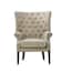 Ernest Dark Beige Polyester Arm Chair