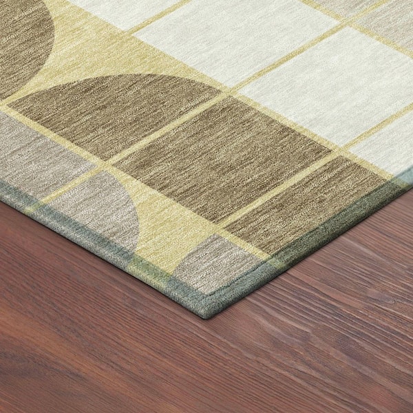 Chantille Machine Washable Indoor/Outdoor Abstract ACN2418 Wheat 10 ft. x 14 ft. Area Rug