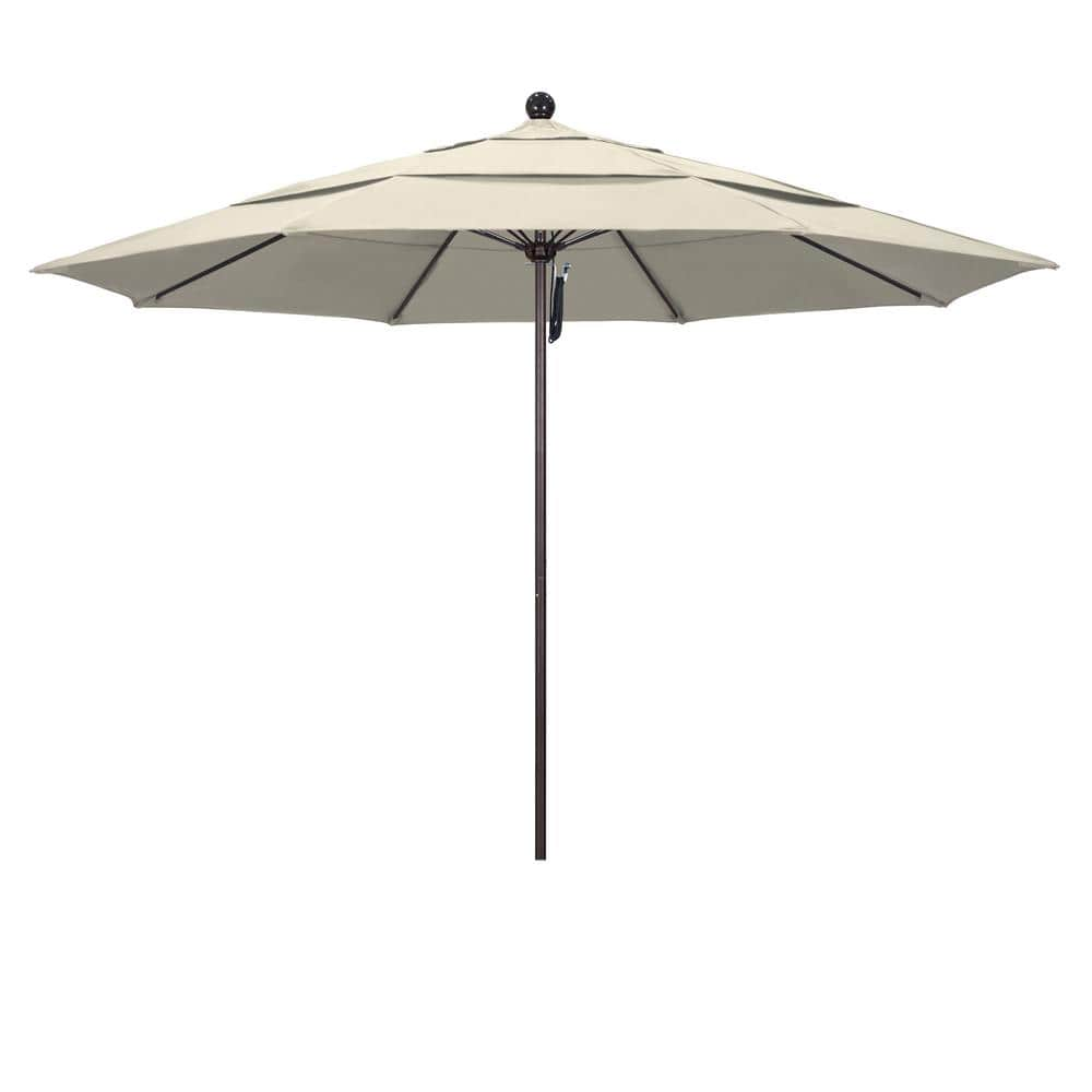 California Umbrella 11 ft. Bronze Aluminum Commercial Market Patio ...