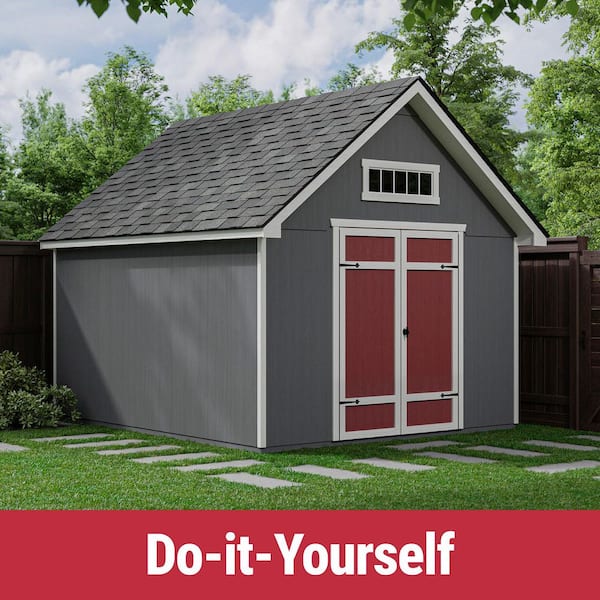 Handy Home Products Do-It Yourself Tribeca 10 ft. W x 12 ft. D Outdoor Wood Shed with Floor (120 sq. ft.)