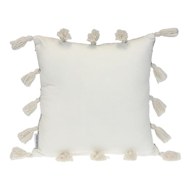 PARKLAND COLLECTION 20 X 20 Transitional Stripes Grey Square 18 in. x 18 in. Pillow