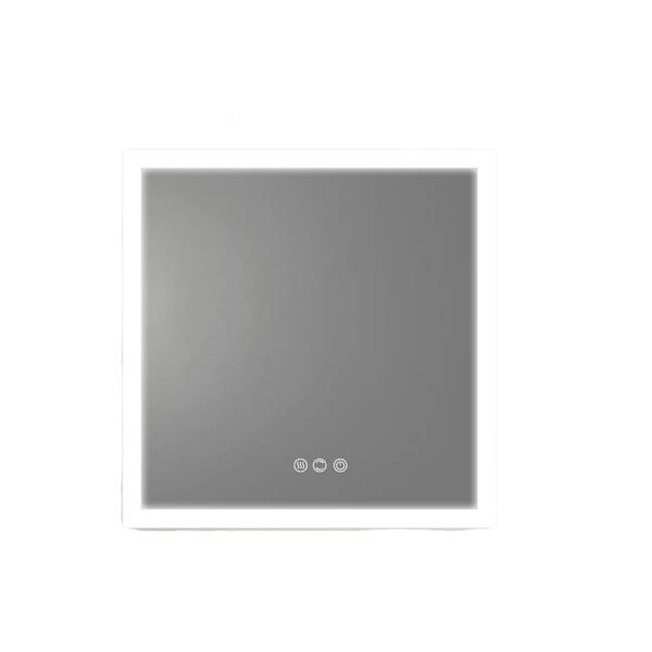 Unbranded 35 in. W x 35 in. H Square Frameless Anti-Fog Wall Bathroom Vanity Mirror in Sliver