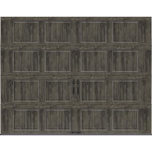 Gallery Steel Short Panel 9 ft x 7 ft Insulated 6.5 R-Value Wood Look Slate Garage Door without Windows