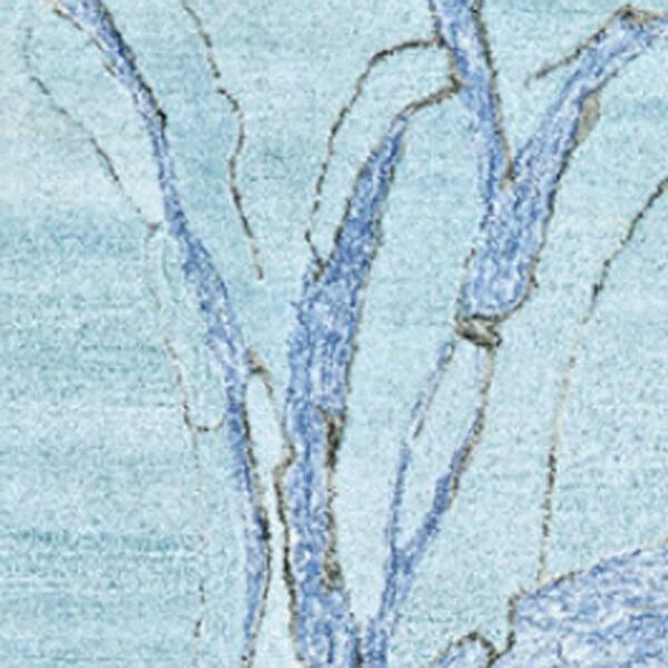 5 ft. x 8 ft. Blue and Ivory Abstract Hand Tufted Area Rug