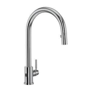 Holborn Single Handle Pull Down Sprayer Kitchen Faucet with Secure Docking, Gooseneck in Polished Chrome