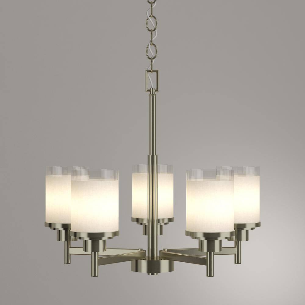 Alexa Collection Brushed Nickel 5-Light Linear Chandelier