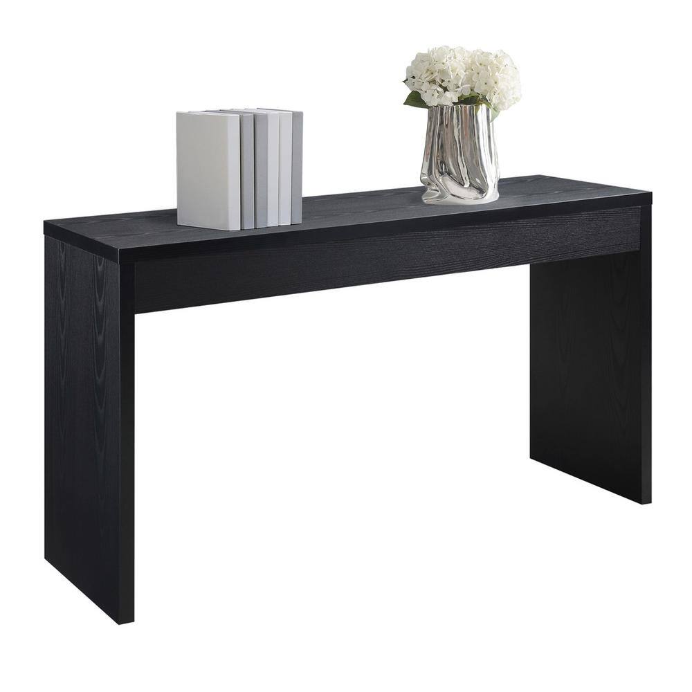 Sleek Black Wood Finish Narrow Console Table 48"x28"