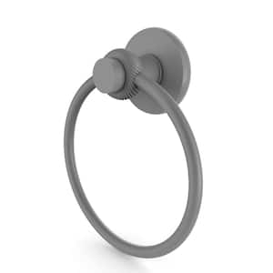 Mercury Collection Towel Ring with Twist Accent in Matte Gray