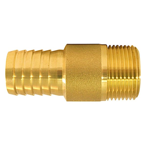 Brass Barb Insert Coupling - 1 x 1 with Hex