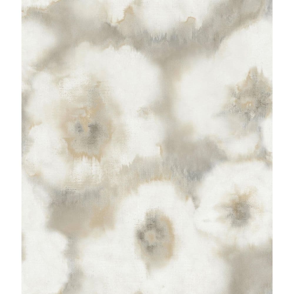 Neutral Floral Linen Canvas Non-Pasted Wallpaper Roll