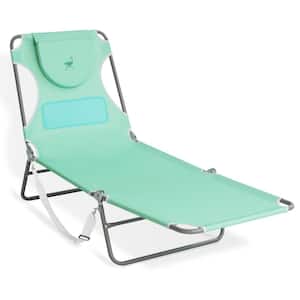 Teal Aluminum Folding Sunbathing Poolside Beach Chair