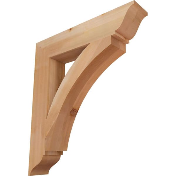 Ekena Millwork 5.5 in. x 36 in. x 32 in. Western Red Cedar Thorton Traditional Smooth Bracket