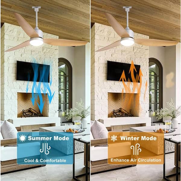 Dovanpaul 52 in. Beige Brush White Downrod Mount Waterproof