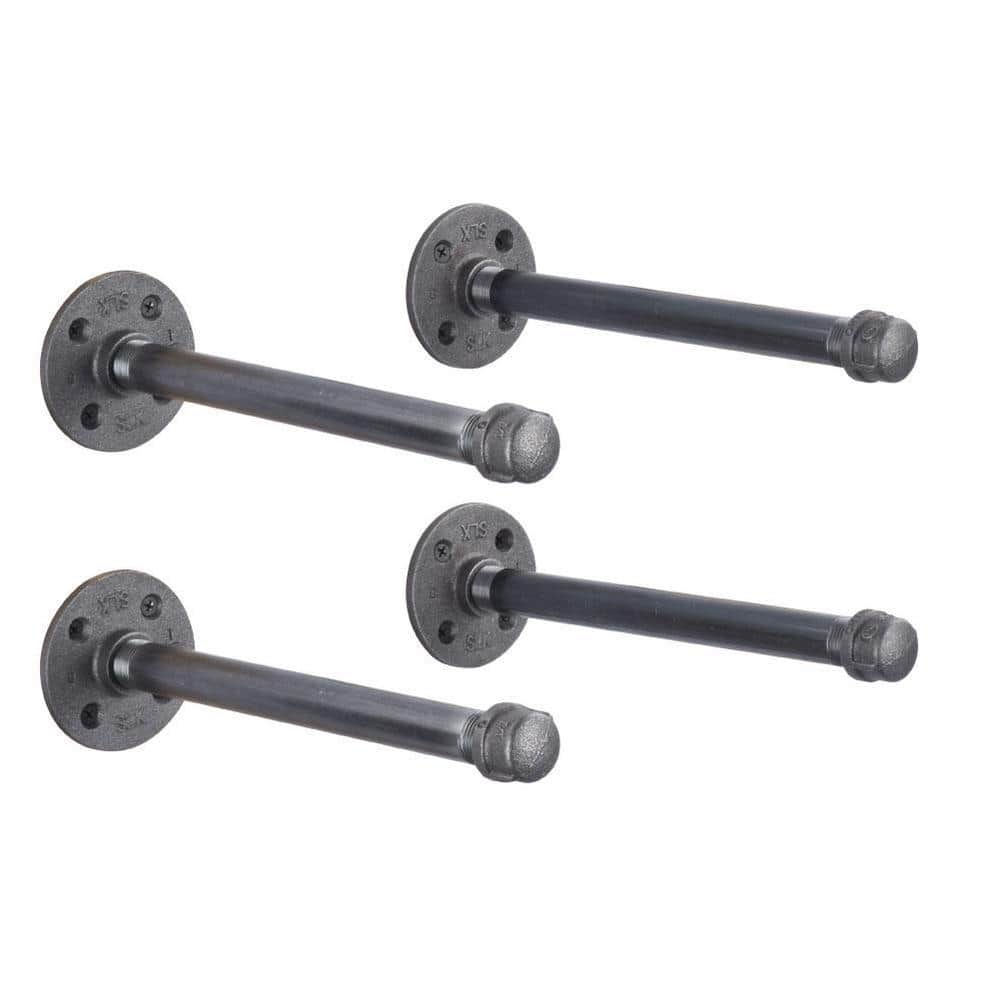 1/2 in. Black Pipe 10 in. L Wall Mounted Shelf Bracket Kit (4-Pack) price history on PriceWatchPro