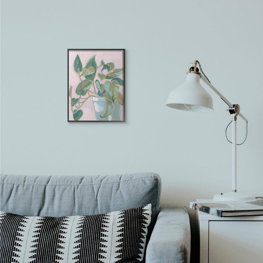 Green and Pink Abstract Plant Canvas Print for Kids