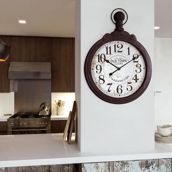 Yosemite Home Decor Old Town Black Wood Timepiece Wall Clock ...