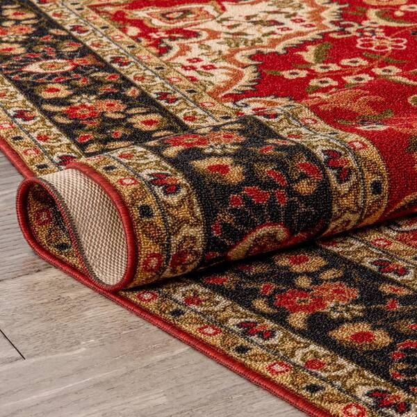 Well Woven Kings Court Gene Traditional Medallion Persian Red