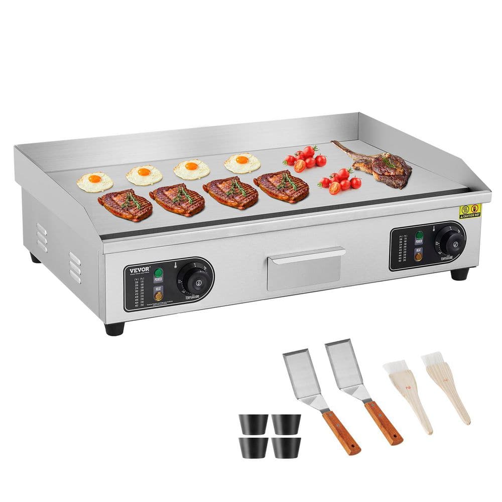 Commercial Electric Griddle 2800-Watt Countertop Flat Top Grill 28.74 x 15.75 x 0.39 in. 551.99 sq. in. Silver(No Plug)