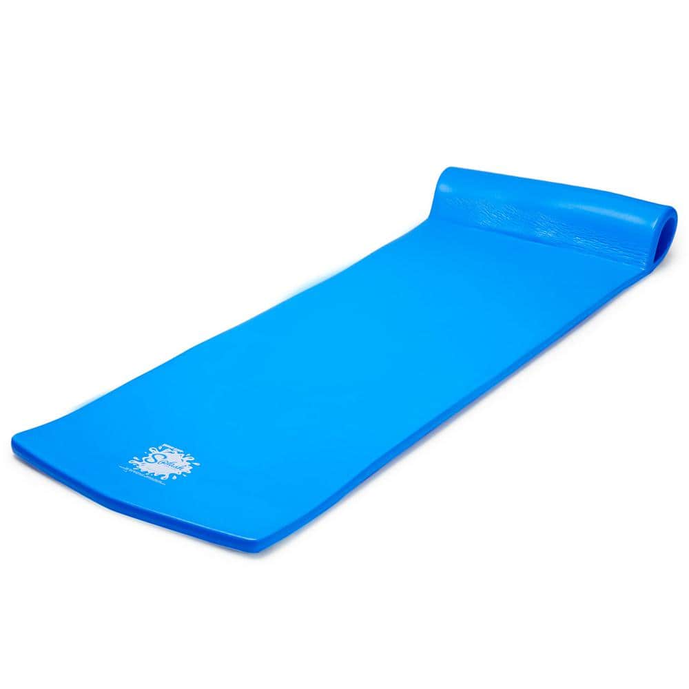Bahama Blue Foam Lounger Pool Float with Roll Pillow