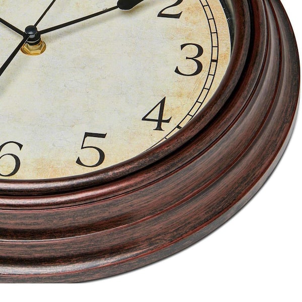 Vintage Bronze Analog Plastic Silent Non Ticking Wall Clock
