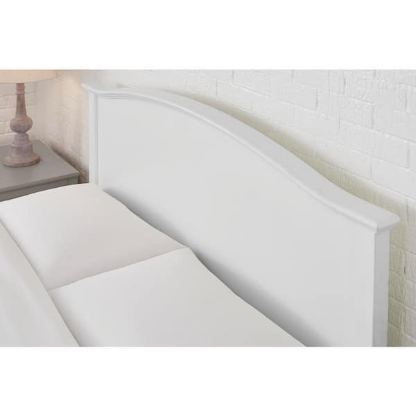 Colemont White Wood Curved Back King Size Headboard (78 in W. x 48 in H.)