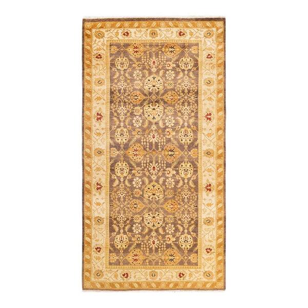Solo Rugs Mogul One-of-a-Kind Traditional Brown 4 ft. 1 in. x 7 ft. 10 in. Oriental Area Rug