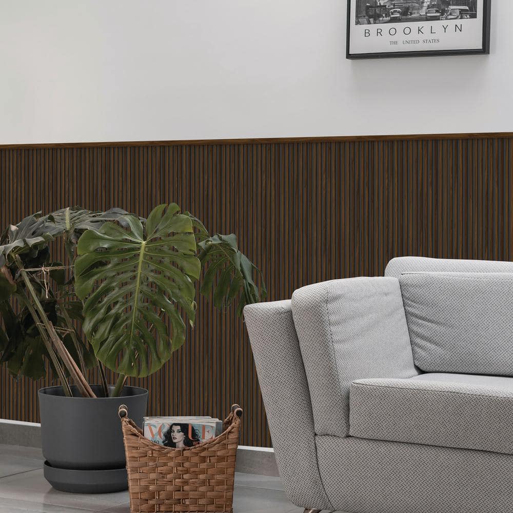 48" x 6" Brown and Black 3D Vinyl Wall Paneling