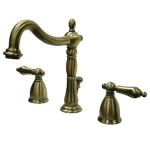 Heritage 8 in. Widespread 2-Handle Bathroom Faucet in Antique Brass
