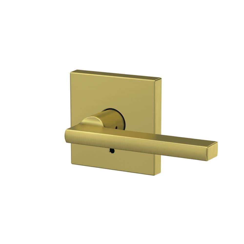 Satin Brass Universal Interior Door Lever with Collins Trim