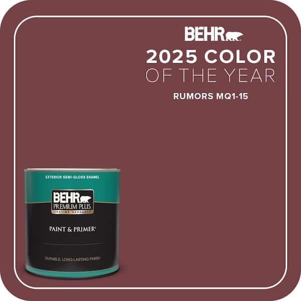 BEHR PREMIUM PLUS 1 qt. #MQ1-15 Rumors Semi-Gloss Enamel Exterior Paint & Primer