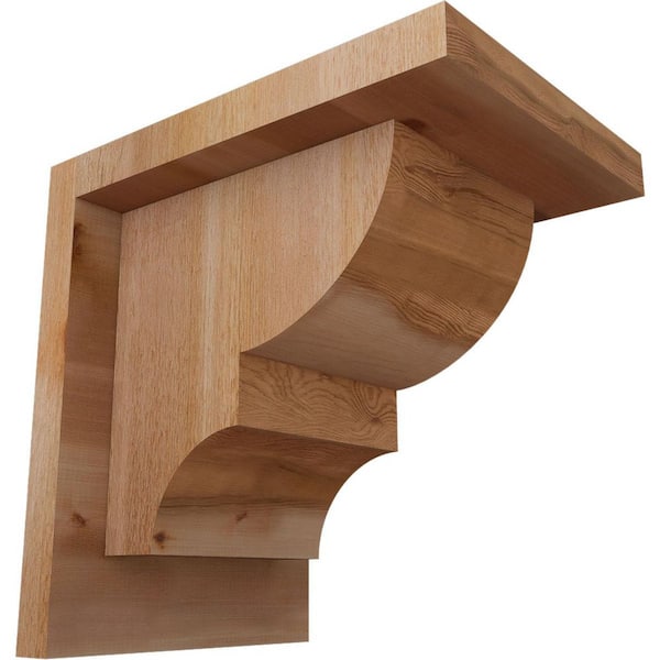 Ekena Millwork 6 in. x 8 in. x 8 in. Western Red Cedar Ridgewood Rough Sawn Corbel with Backplate