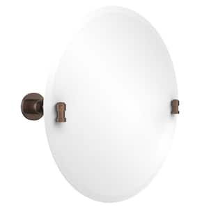 Washington Square Collection 22 in. x 22 in. Frameless Round Single Tilt Mirror with Beveled Edge in Venetian Bronze