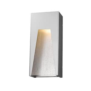 Millenial 12 W 13.25  in.  Silver  Integrated LED Aluminum Hardwired Outdoor Weather Resistant Wall Sconce Light