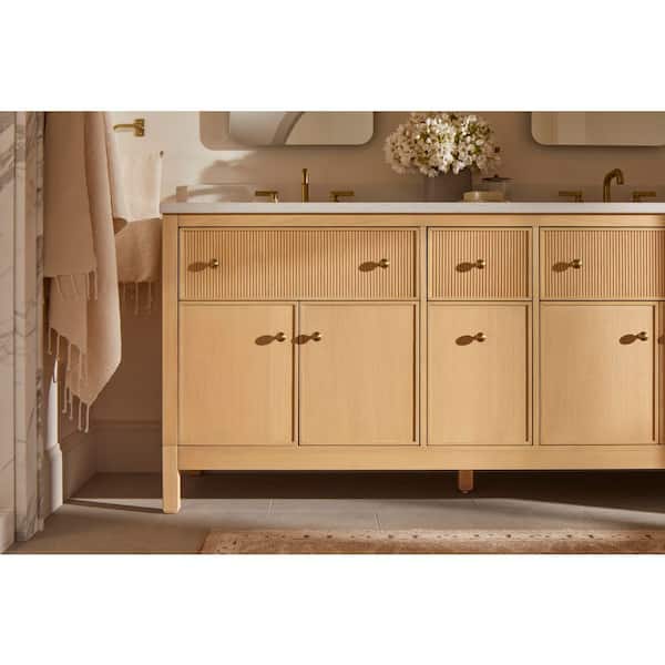 KOHLER Malin 49in. Single Sink Freestanding White Oak Bath Vanity with White Quartz Top Assembled