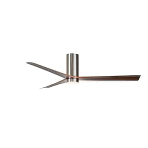 Lacave 52 in. Integrated LED Indoor Brushed Nickel Flush Mount Ceiling Fan with Light Kit