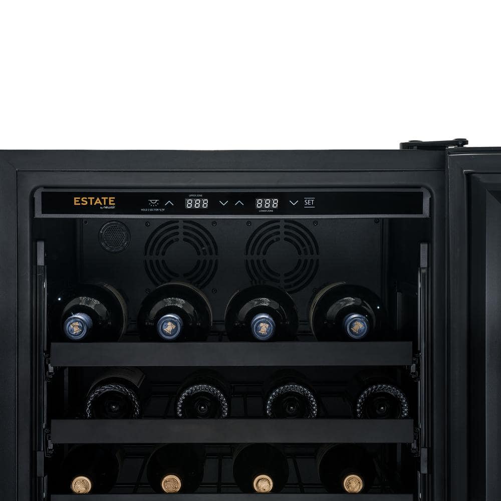 Estate 24" Black Stainless Steel Dual Zone Wine and Beverage Fridge