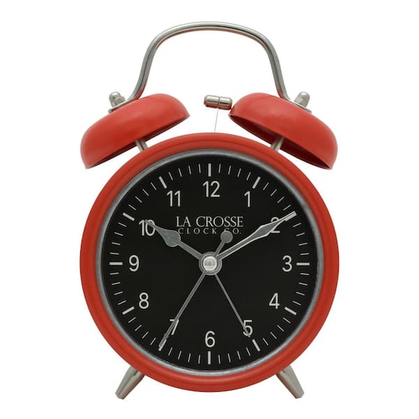 La Crosse Clock Red Twin Bell Quartz Alarm Clock 617-3314 - The