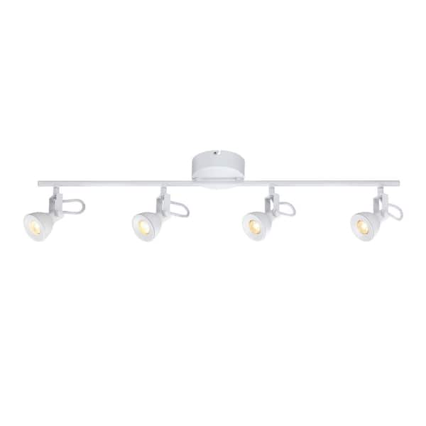 4-Light White 24W 30.7 in. LED Track Light, 90+ CRI Adjustable Ceiling Fixture for Art and Task Lighting