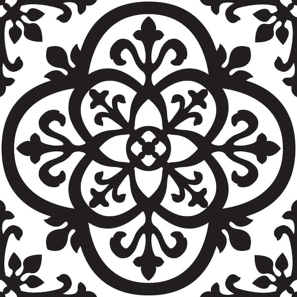 WallPops 13 in. x 13 in. Black and White Tangier Blocks Wall Decal