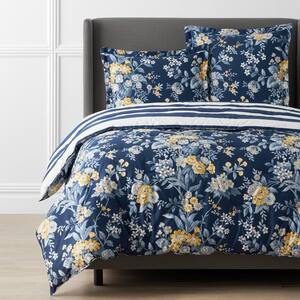 Legends Hotel Palmeros Wrinkle-Free Navy Multi Floral King/Cal King Sateen Comforter